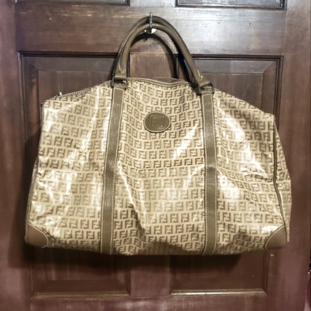 Authentic Fendi Zucchino Weekend Travel Bag